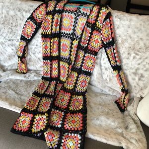 70s style Crochet cardigan